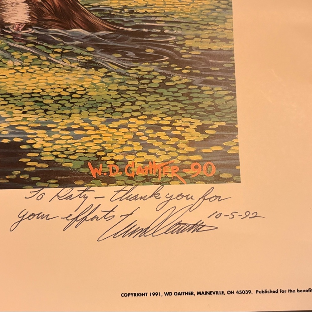 Limited Signed Print Promise of Future Springs Carolina Wood Ducks W.D. Gaither